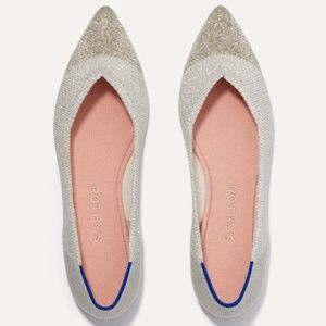Rothy’s Point Flats Diamond Metallic New in Box